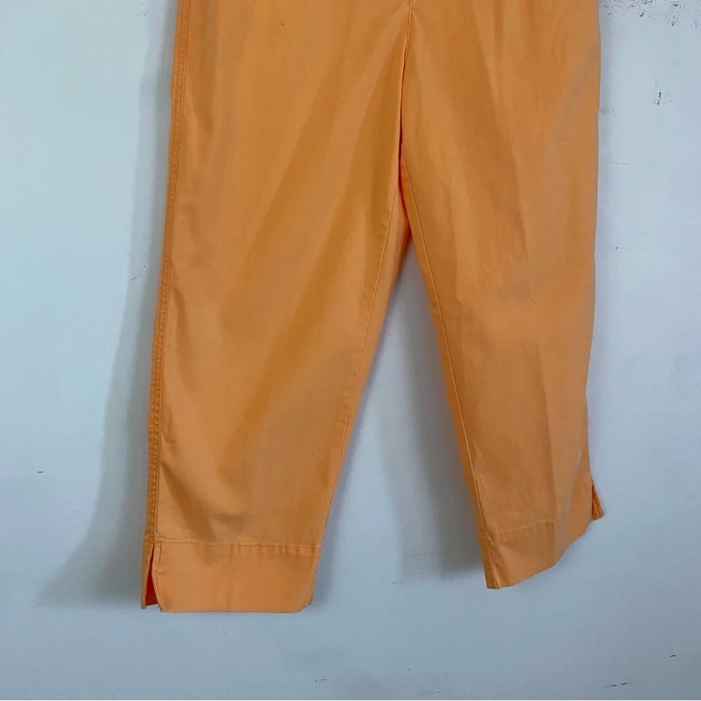 TALBOTS orange cream cotton summer crop pants - Picture 5 of 6